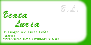 beata luria business card